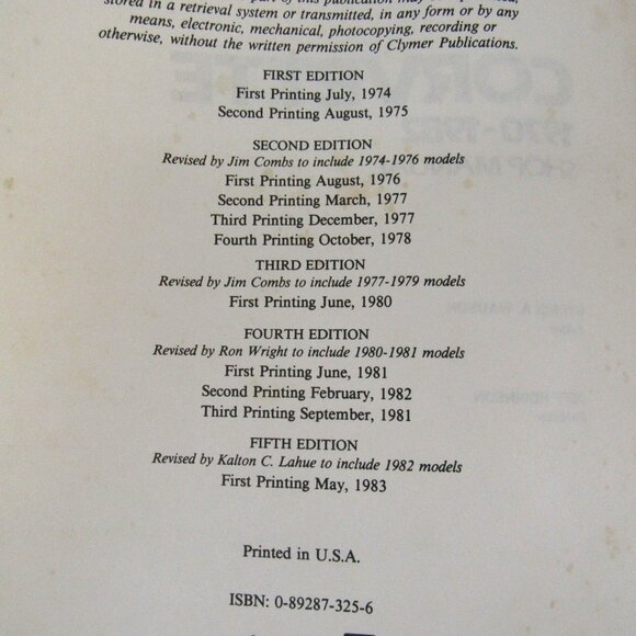 Clymer Corvette 1970-1982 Shop Manual Full Color Troubleshooting Section A146 - Picture 6 of 9